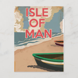 Eiland Man Oude Reisposter Briefkaart