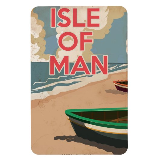 Eiland Man Oude Reisposter Magneet (Verticaal)