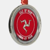 eiland Man Round Emblem Metalen Ornament (Rechts)