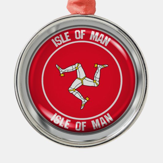 eiland Man Round Emblem Metalen Ornament (Voorkant)