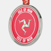 eiland Man Round Emblem Metalen Ornament (Links)