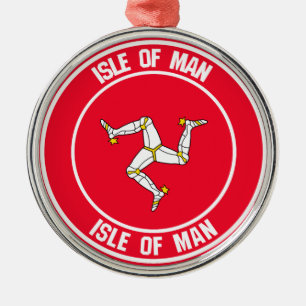eiland Man Round Emblem Metalen Ornament