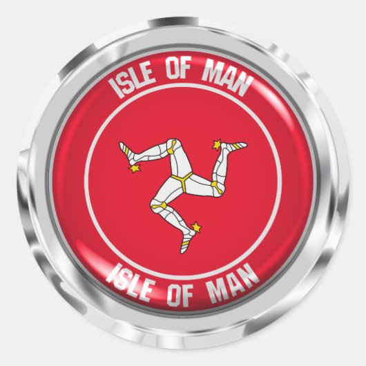 eiland Man Round Emblem Ronde Sticker (Voorkant)