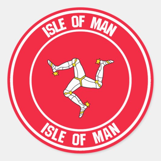 eiland Man Round Emblem Ronde Sticker (Voorkant)