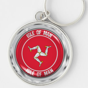 eiland Man Round Emblem Sleutelhanger