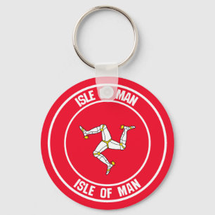 eiland Man Round Emblem Sleutelhanger