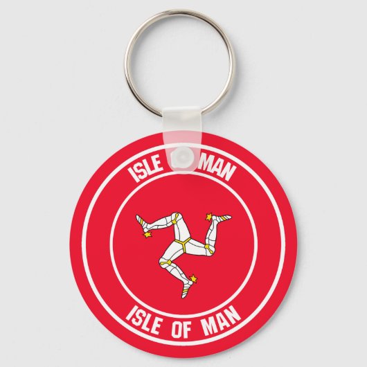 eiland Man Round Emblem Sleutelhanger (Voorkant)