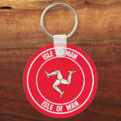 eiland Man Round Emblem Sleutelhanger (Voorkant)