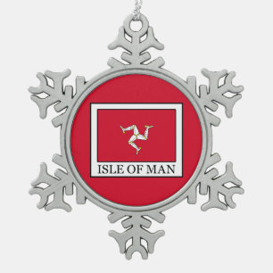 eiland Man Tin Sneeuwvlok Ornament