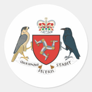 eiland Mann - wapenschild Ronde Sticker