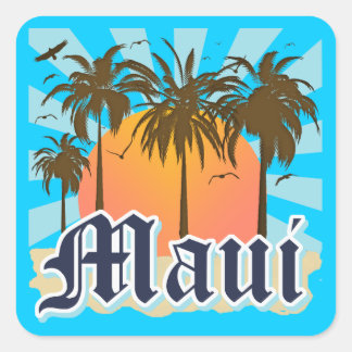 eiland Maui Hawaii Souvenir Vierkante Sticker