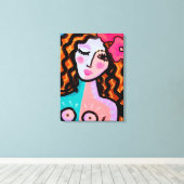 Eiland Meisje Abstract Digitaal Schilderen Canvas Afdruk (Insitu (Houten vloer))