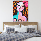 Eiland Meisje Abstract Digitaal Schilderen Canvas Afdruk (Insitu (Slaapkamer))