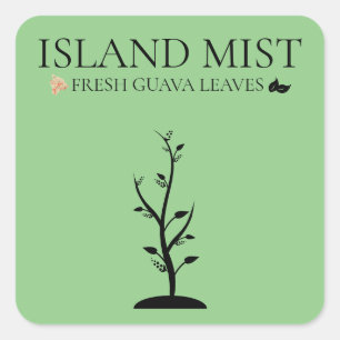 EILAND MIST VERSE GUAVA BLADEREN VIERKANTE STICKER