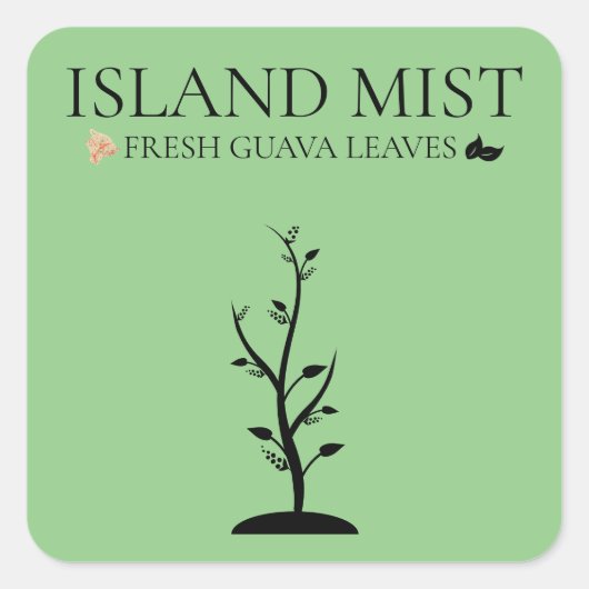EILAND MIST VERSE GUAVA BLADEREN VIERKANTE STICKER (Voorkant)