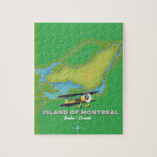 Eiland Montreal Canada kaart Legpuzzel (Verticaal)