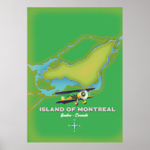 Eiland Montreal Canada kaart Poster