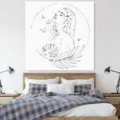 Eiland Muse – Tropisch Vrouwelijk Canvas Afdruk (Insitu (Slaapkamer))