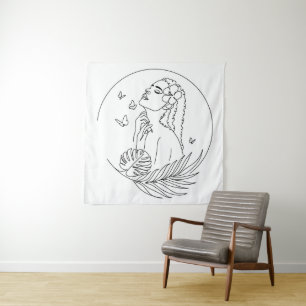 Eiland Muse – Tropisch Vrouwelijk Wandkleed