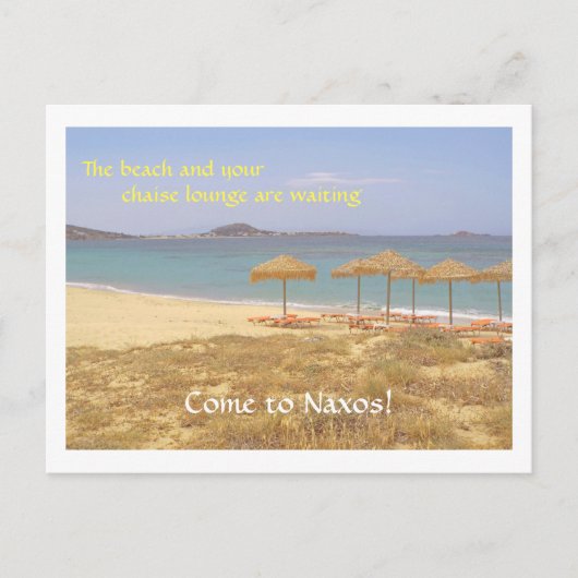 EILAND NAXOS GRIEKENLAND/BEACH BRIEFKAART (Voorkant)