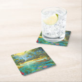 eiland Onderzetter, voeg tekst toe, vierkant het O Kartonnen Onderzetters (Insitu)