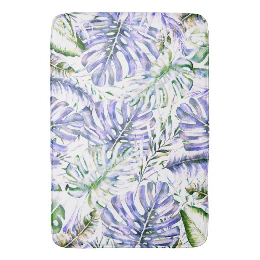 Eiland Paarse tropische palmbladeren Zomereiland Badmat (Voorkant Verticaal)