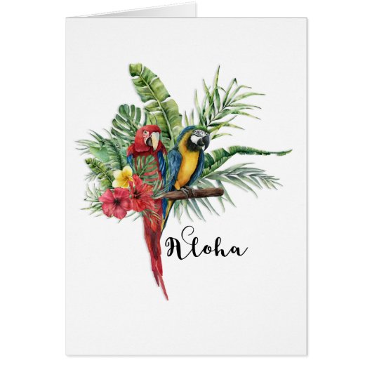 Eiland Paradijs Vogels Tropisch Bloemmotief (Voorkant)