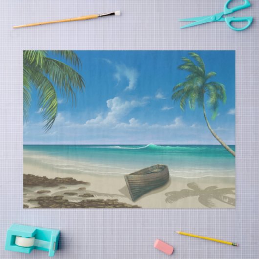 Eiland Paradise Ocean 20-x30 ontkoppeling Tissuepapier (Craft)