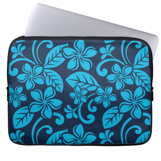 EILAND PLUMERIA (Blauw x 2) Laptop Sleeve (Voorkant)
