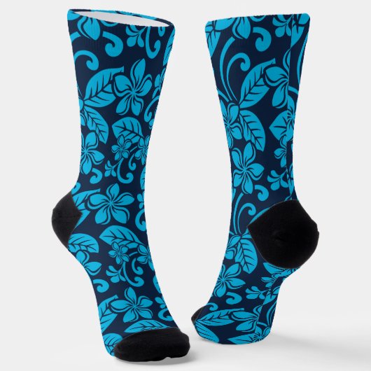 EILAND PLUMERIA (BLAUW x 2) Sokken (Gebogen)