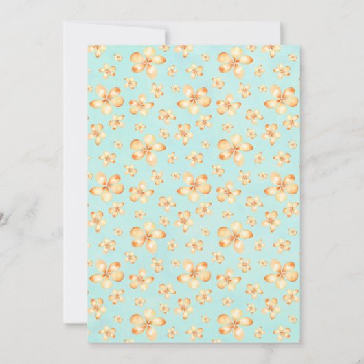 Eiland Plumeria bruiloft uitnodigingen (Achterkant)