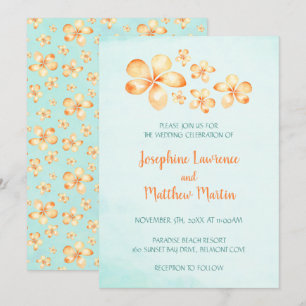 Eiland Plumeria bruiloft uitnodigingen