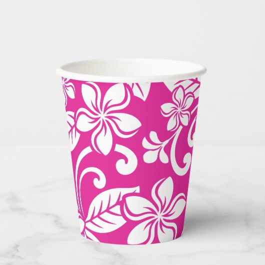EILAND PLUMERIA (HEET ROZE) PAPIEREN BEKERS (Voorkant)
