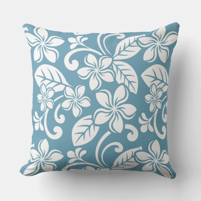 EILAND PLUMERIA (LEI BLAUW) KUSSEN (Voorkant)