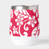 EILAND PLUMERIA PATROON IN AARDBEIEN ROOD (Links)