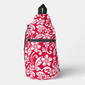 EILAND PLUMERIA PATROON IN AARDBEIEN ROOD SLING BAG (Voorkant)