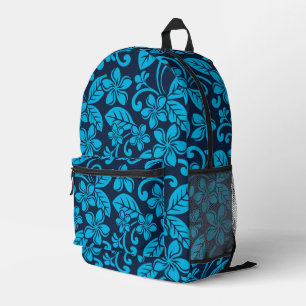 EILAND PLUMERIA PATROON IN BLAUW x 2 Bedrukte Rugzak