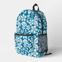 EILAND PLUMERIA PATROON IN CARIBISCH BLAUW