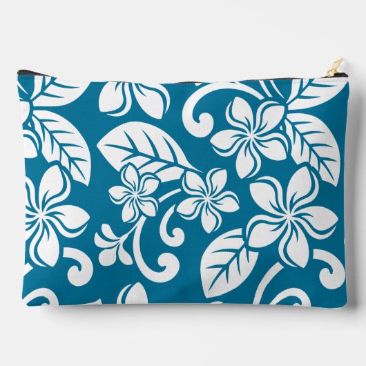EILAND PLUMERIA PATROON IN CARIBISCH BLAUW ETUI (Achterkant)