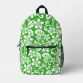 EILAND PLUMERIA PATROON IN CITRUSGROEN BEDRUKTE RUGZAK (Voorkant)
