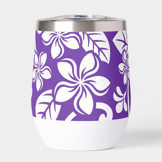 EILAND PLUMERIA PATROON IN HET PAARSE (Voorkant)