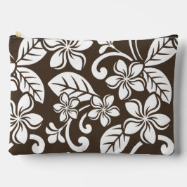 EILAND PLUMERIA PATROON IN KOFFIE BRUIN ETUI