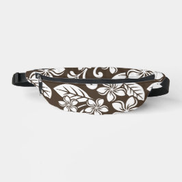 EILAND PLUMERIA PATROON IN KOFFIE BRUIN HEUPTASJE