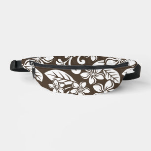 EILAND PLUMERIA PATROON IN KOFFIE BRUIN HEUPTASJE