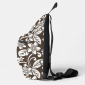 EILAND PLUMERIA PATROON IN KOFFIE BRUIN SLING BAG (Rechts)