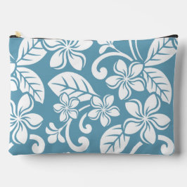 EILAND PLUMERIA PATROON IN LEISTE BLAUW ETUI