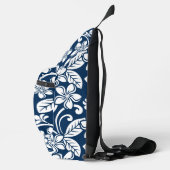 EILAND PLUMERIA PATROON IN NAVYBLAUW SLING BAG (Rechts)