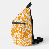 EILAND PLUMERIA PATROON IN SINAASAPPEL SLING BAG (Rechterhoek)
