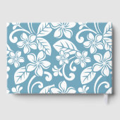 EILAND PLUMERIA PATROON IN SLATE BLUE GASTENBOEK (Achterkant)
