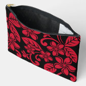 EILAND PLUMERIA PATROON IN ZWART/ROOD ETUI (Open)